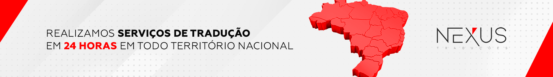 Banner indicando que a Nexus Traduções oferece orçamento de serviços de tradução em todo o Brasil em 24 horas